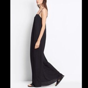 Vince Black Silk Spaghetti Strap Maxi Dress in Small